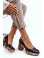 Modní Kožené Lodičky Laura Messi 2599 Černé