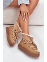 Dámské Sněhule Na Platformě Zateplené Kožíškem Camel Aziara