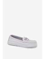 Dámské Kožené Mokasíny Bílé Dovema