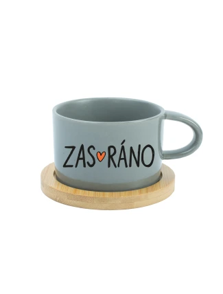 ZAS_RÁNO - šedý hrníček makronka 200 ml ZAS_RÁNO - šedý hrníček makronka 200 ml