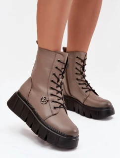 Dámské workery na platformě s vyhříváním Vinceza 58588 tmavě béžové