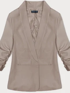 Tenké sako v barvě mocca s nařasenými rukávy (22-356)