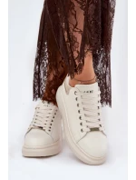 Kožené Dámské Tenisky Na Platformě Béžové GOE RR2N4004