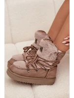 Dámské sněhule na platformě s kožešinou D.Franklin DFSH37022 béžové