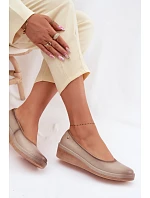 Kožené dámské polobotky na platformě Vinceza Béžové