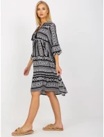 Šaty D73771M30214A1EN černobílé