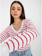 Dámská halenka RV BZ 8613.15x bílá a červená - FPrice Dámská halenka RV BZ 8613.15x bílá a červená - FPrice