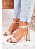 Dámské Sandály Na Podpatku Pudrově Růžové Lexi