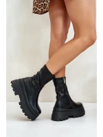 Boty Na Masivní Platformě Černé Florinara