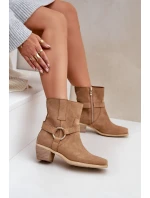 Boty Z Přírodní Semiše Na Podpatku Béžové Zazoo 3444/2 Boty Z Přírodní Semiše Na Podpatku Béžové Zazoo 3444/2