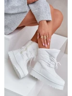 Sněhule Na Platformě Na Zip Big Star OO274886 Bílé