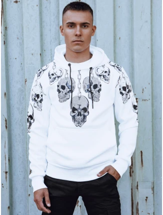 Pánská mikina s kapucí bílá FashionStreet BX5840