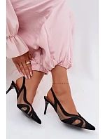 Dámské sandály sítě na jehlovém podpatku Černé Cornelia