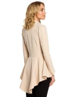 Asymetrický frak s límcem a zapínáním na knoflíky M165 - černý - Moe