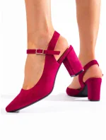 Moderní lodičky dámské růžové na širokém podpatku Moderní lodičky dámské růžové na širokém podpatku