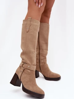 Kozačky na podpatku model 221526 Step in style