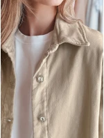 Dámská přechodná košilová bunda oversize KOSMOJACK c.beige FashionStreet TY4841
