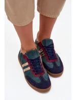 Zazoo N1068 Semišové Nízké Tenisky Dámské Tmavě Zelená