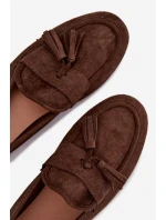 Dámské mokasíny ploché s třásněmi čokoládové Marilisse