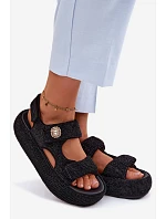 Zdobené dámské sandály na platformě GOE TT2N4102 Černé