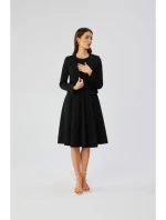 S358 Přiléhavé šaty bez rukávů - černé