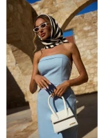 M843 Džínové midi šaty - světle modré