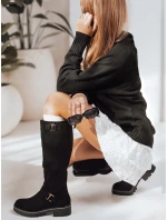 Dámské semišové černé boty FashionStreet ZY1219