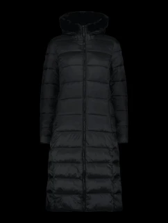 Dámský zimní dlouhý kabát CMP zateplená bunda s kapucí černá (34K0046F/U901)