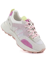 Dámské semišové kožené polobotky růžové Vinceza 66725