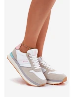Semišové Dámské Tenisky Big Star RR274A047 HI-POLY SYSTEM Béžovo-Bílé