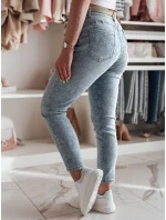 Dámské úzké džínové kalhoty s páskem FLORENCIO modré FashionStreet UY2457