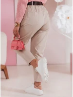 Dámské volnočasové kalhoty s páskem SOFELIA moka FashionStreet UY2505 Dámské volnočasové kalhoty s páskem SOFELIA moka FashionStreet UY2505