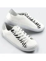 Bílo-černé dámské trampky se zvířecím motivem - zebra (6343) Bílo-černé dámské trampky se zvířecím motivem - zebra (6343)