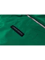 Tenká zelená dámská bunda s ozdobnou lemovkou (B8145-10)