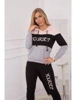 Yourself print set powder pink+black