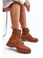 Dámské Traperové Botky S Vrchním Řemínkem Camel Gordts Dámské Traperové Botky S Vrchním Řemínkem Camel Gordts