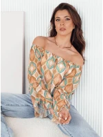 Dámská pruhovaná halenka SPRIAN hnědá FashionStreet RY2463