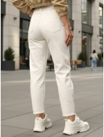 Dámské džíny mom fit s vysokým pasem světle béžové FashionStreet UY2860