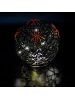 DEKORATIVNÍ KOULE VEDLA PAVOUK LAMPA 15CM HALLOWEEN ČERNÁ
