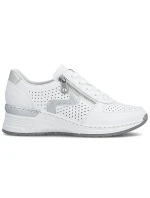 Dámské bílé kožené tenisky na platformě Rieker N4340-80