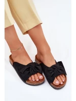 Dámské Pantofle Na Korkové Podešvi S Mašlí Černé Seressa