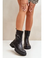 Dámské Kotníkové Boty z Eko Kůže na Zip s Ozdobnými Detaily Černé Reritha Dámské Kotníkové Boty z Eko Kůže na Zip s Ozdobnými Detaily Černé Reritha