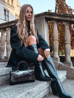 Dámské kotníkové boty Katelle na sloupku – černé