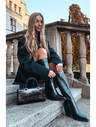 Dámské kotníkové boty Katelle na sloupku – černé