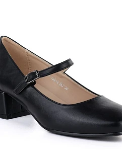 Dámská obuv na klínku s páskem černá Potocki 12815