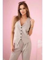 Set vesta + kalhoty tmavě béžová Set vesta + kalhoty tmavě béžová