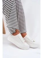 Dámské Plátěné Tenisky Na Platformě Big Star RR274463 Bílé