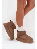 Dámské Sněhule Na Platformě Zateplené Kožíškem Khaki Vesirae