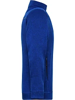 Daiber JN 898 Pánská pracovní pletená fleece bunda - Solid 02.0898 dark royal melange/navy