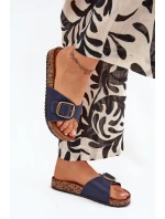 Dámské Sandály Na Korkové Platformě S Přezkou Modré Vianara